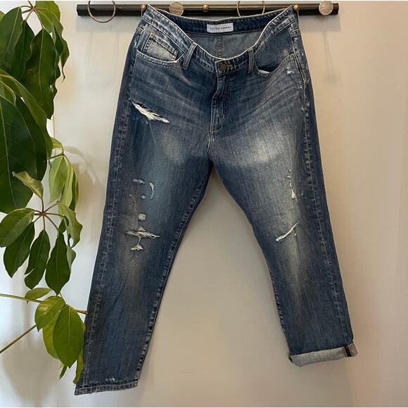Flying Monkey 29 Distressed Boyfriend Jeans | High Rise Medium Wash, Cotton, NWT - Picture 6 of 9